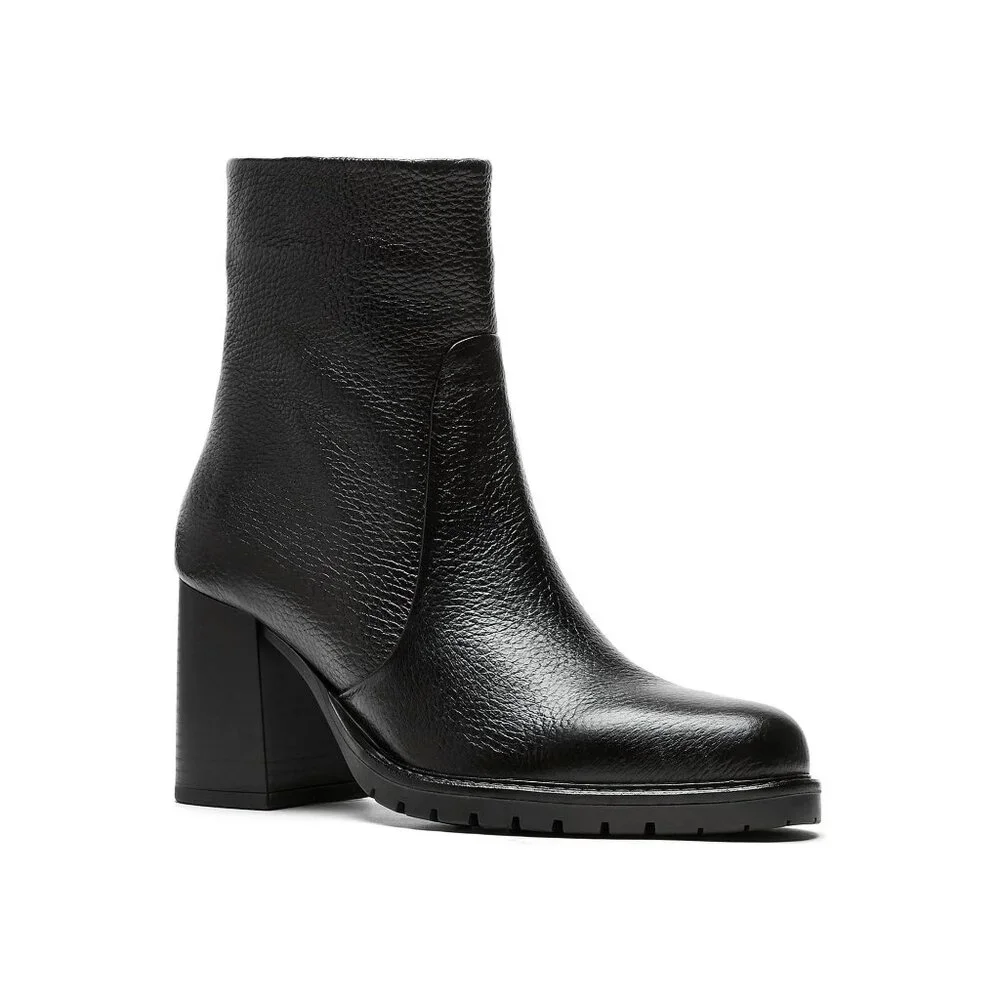 🆕 LA CANADIENNE Livon City Dry Waterproof Platform Leather Bootie 9 Black